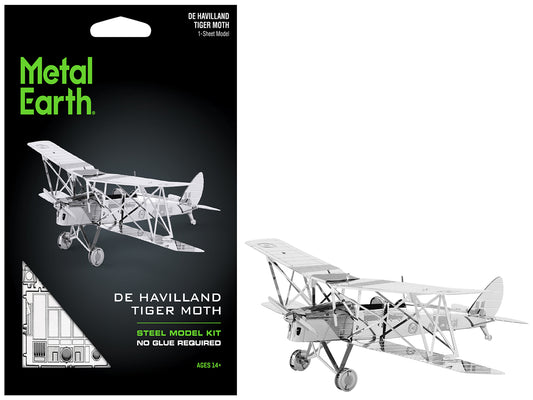 Model Kit De Havilland Tiger Moth Trainer Aircraft (Moderate Difficulty) Steel Model by Metal Earth - Use code SHOPAPP15 to get 15 percent off