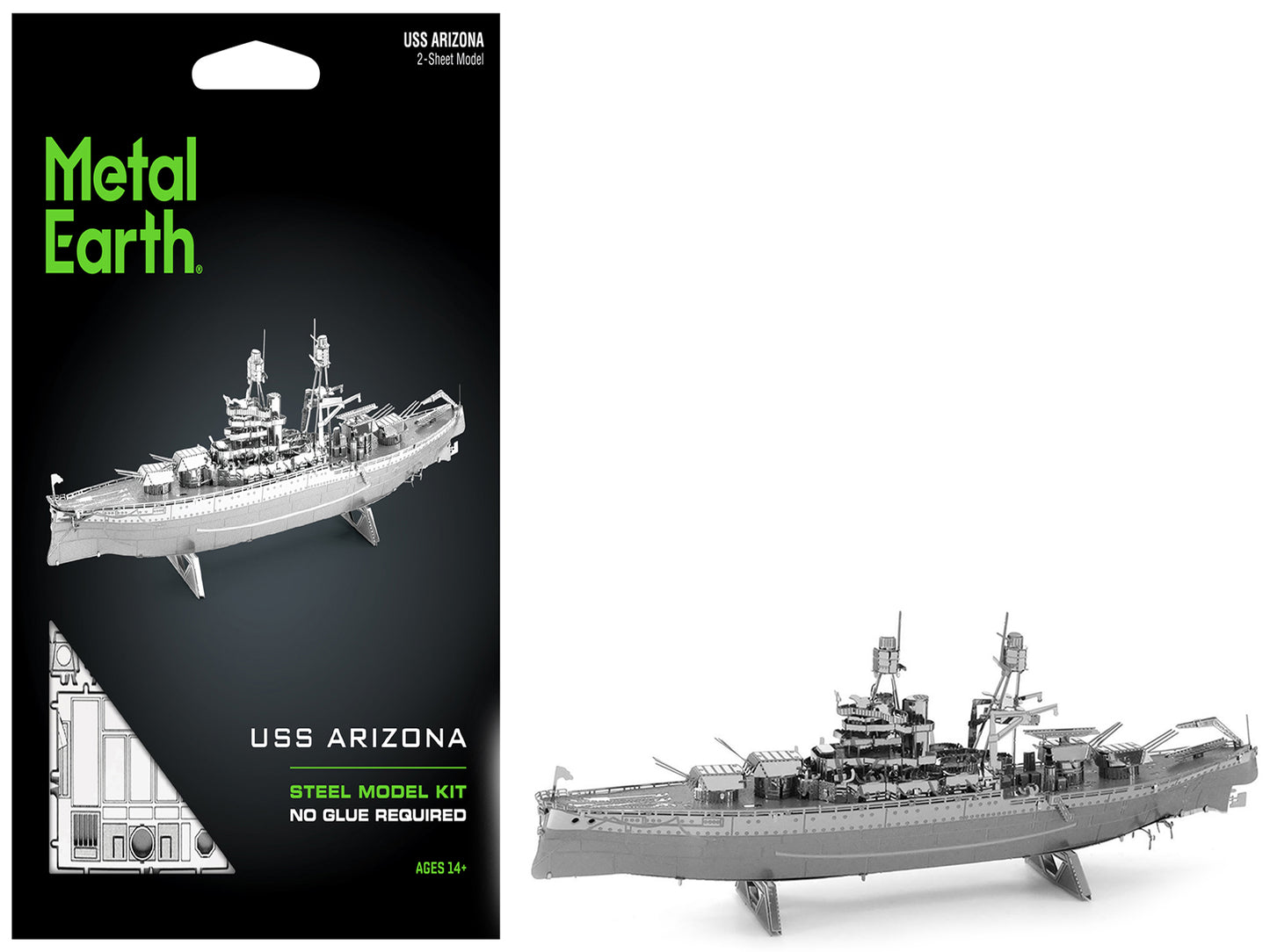 Model Kit USS Arizona Battleship (Challenging Difficulty) Steel Model by Metal Earth