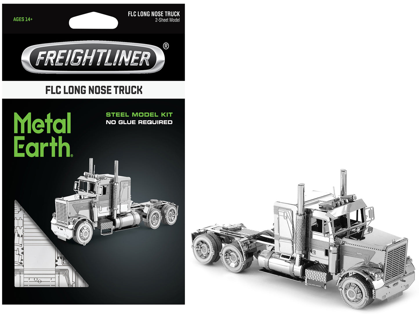 Model Kit Freightliner FLC Long Nose Truck (Challenging Difficulty) Steel Model by Metal Earth - Use code SHOPAPP15 to get 15 percent off
