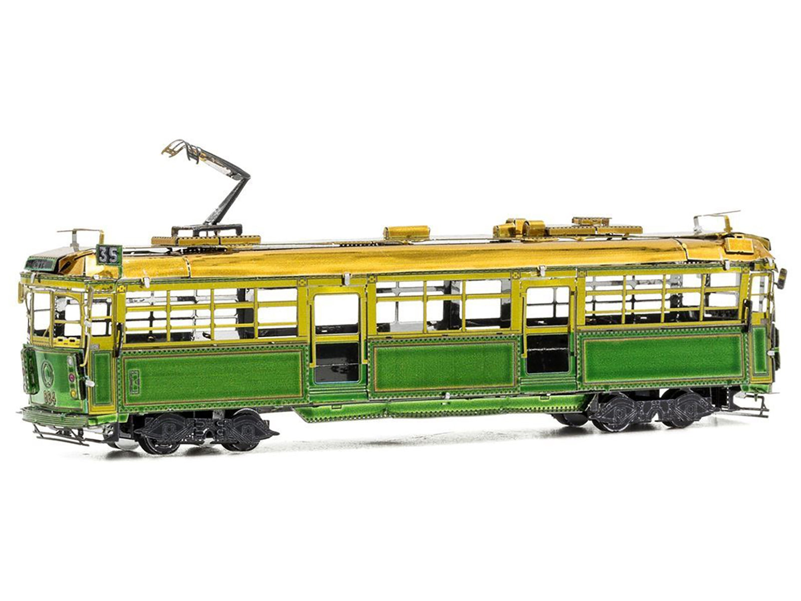 Model Kit Melbourne W-class Tram Green and Gold (Moderate Difficulty) Steel Model by Metal Earth - Premium Model Kits(To Built) from Metal Earth - Just $24.90! Shop now at Rapidvehicles