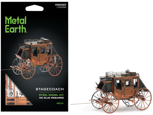 Model Kit Wild West Stagecoach (Moderate Difficulty) Steel Model by Metal Earth - Use code SHOPAPP15 to get 15 percent off