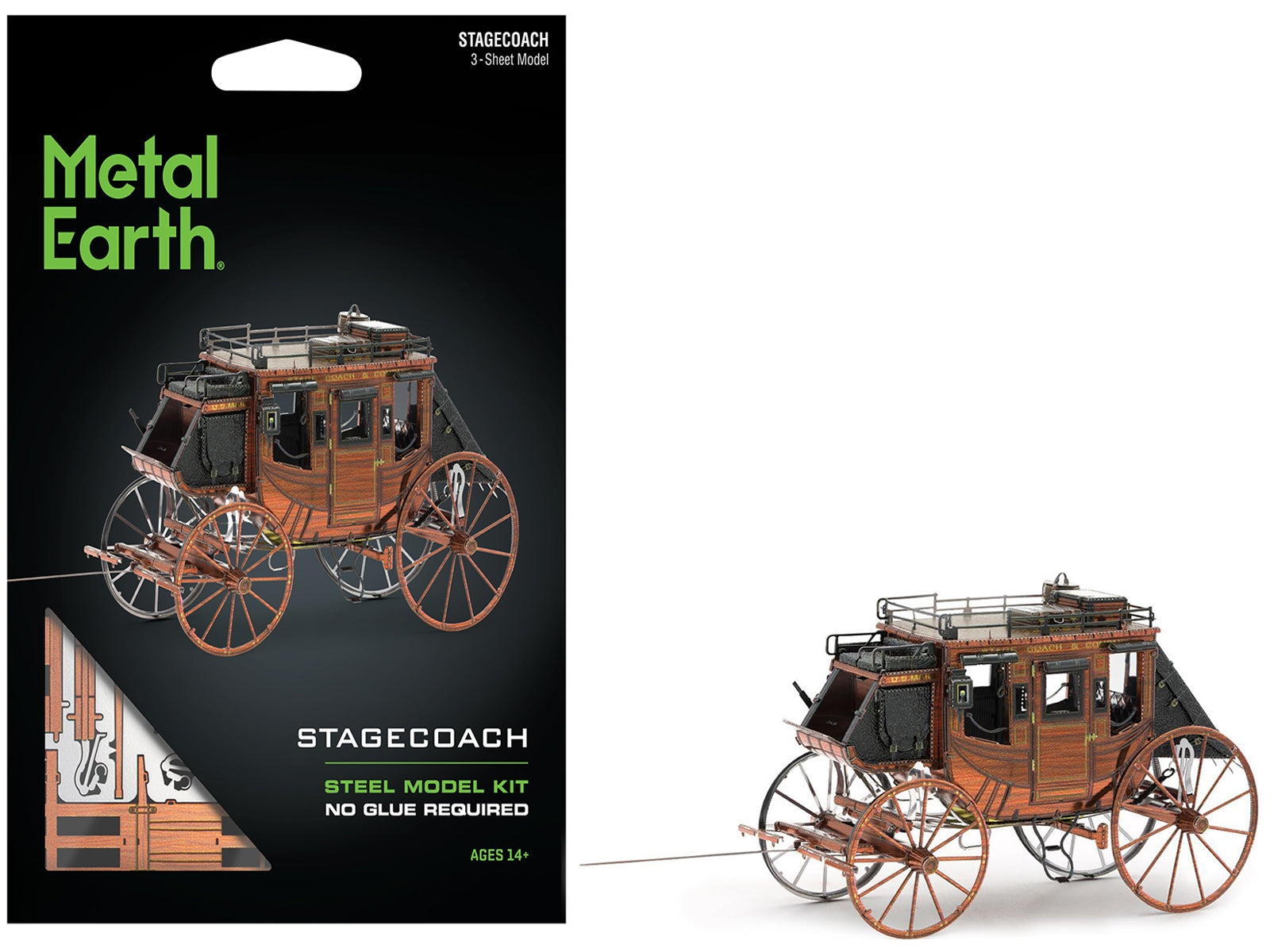 Model Kit Wild West Stagecoach (Moderate Difficulty) Steel Model by Metal Earth - Premium Model Kits(To Built) from Metal Earth - Just $35.16! Shop now at Rapidvehicles