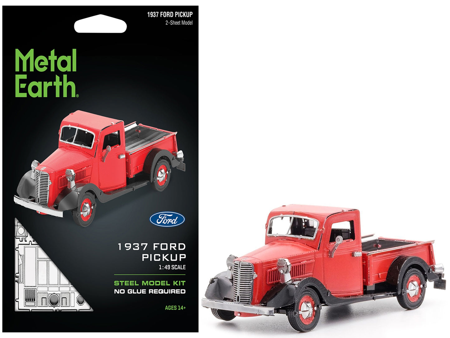 Model Kit 1937 Ford Pickup Truck Red and Black (Moderate - Premium Model Kits(To Built) from Metal Earth - Just $25.49! Shop now at Rapidvehicles