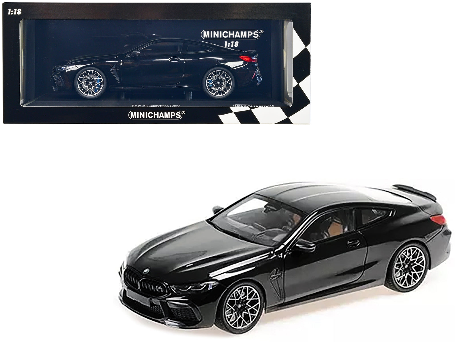 2020 BMW M8 Coupe Black Metallic with Carbon Top 1/18 Diecast Model Car by Minichamps - Premium BMW Models from Minichamps - Just $231.99! Shop now at Rapidvehicles