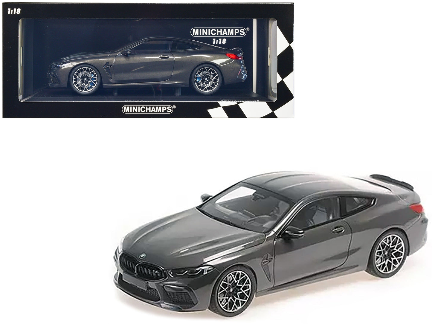 2020 BMW M8 Coupe Gray Metallic with Carbon Top 1/18 Diecast - Premium BMW Models from Minichamps - Just $266.39! Shop now at Rapidvehicles