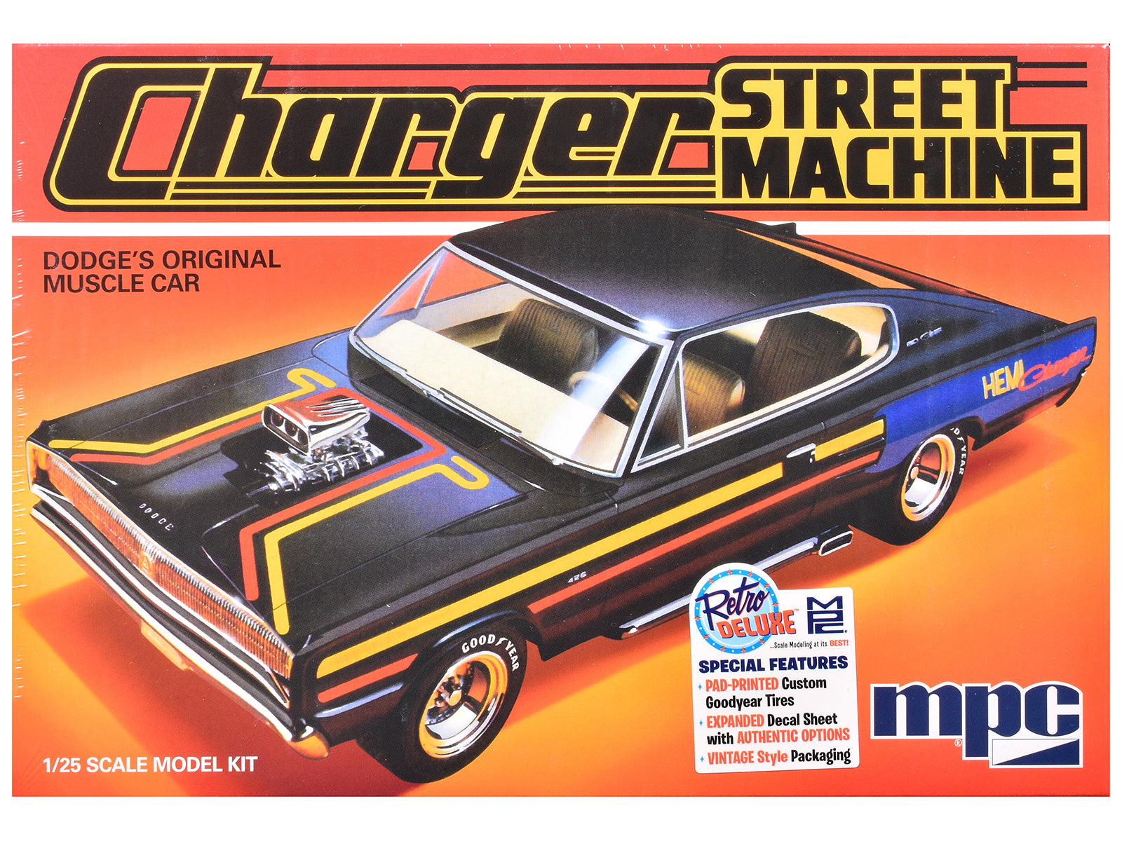 Skill 2 Model Kit 1967 Dodge Charger Street Machine 1/25 Scale Model by MPC free shipping USA