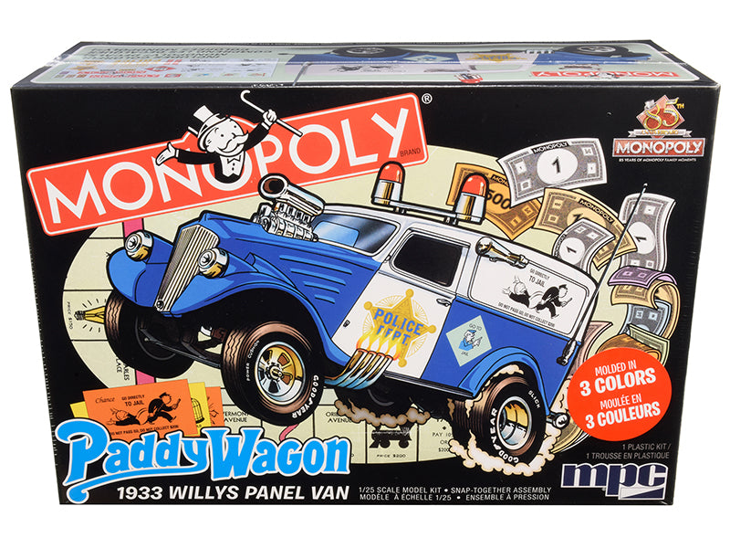 Skill 2 Snap Model Kit 1933 Willys Panel Paddy Wagon Police Van "Monopoly" "85th Anniversary" 1/25 Scale Model by MPC free shipping USA