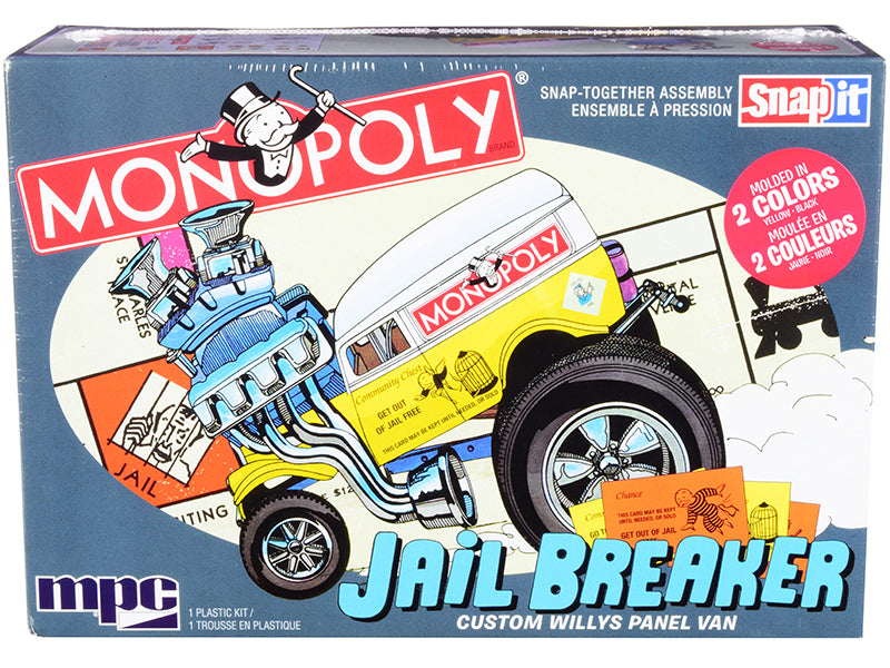 Skill 1 Snap Model Kit Custom Willys Panel Van Jail Breaker "Monopoly" 1/25 Scale Model by MPC free shipping USA