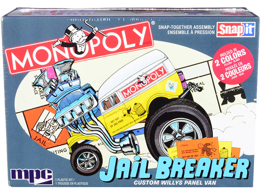 Skill 1 Snap Model Kit Custom Willys Panel Van Jail Breaker "Monopoly" 1/25 Scale Model by MPC free shipping USA
