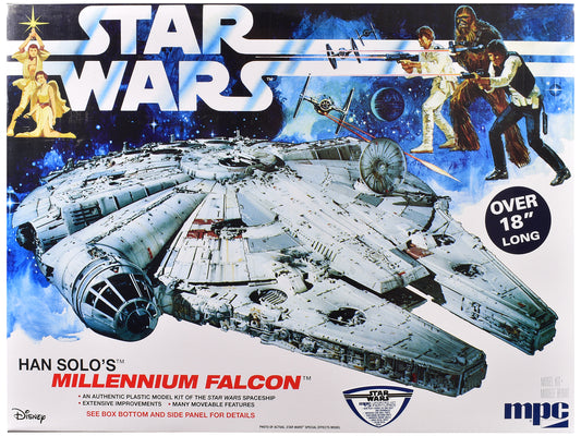 Skill 3 Model Kit Han Solo's Millennium Falcon "Star Wars: A New Hope" (1977) Movie 1/72 Scale Model by MPC free shipping USA
