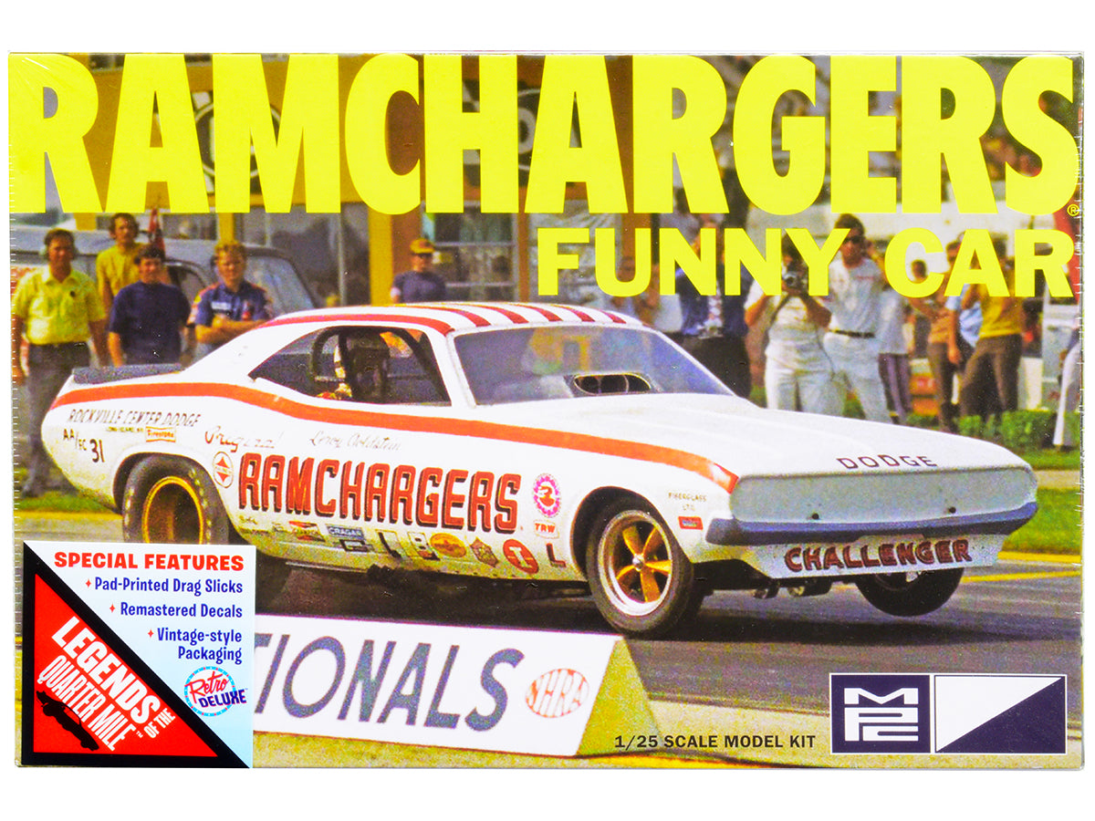 Skill 2 Model Kit Dodge Challenger Ramchargers Funny Car "Legends of the Quarter Mile" 1/25 Scale Model by MPC free shipping USA