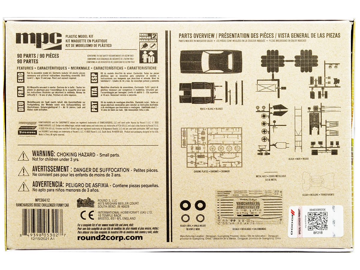 Skill 2 Model Kit Dodge Challenger Ramchargers Funny Car "Legends of the Quarter Mile" 1/25 Scale Model by MPC