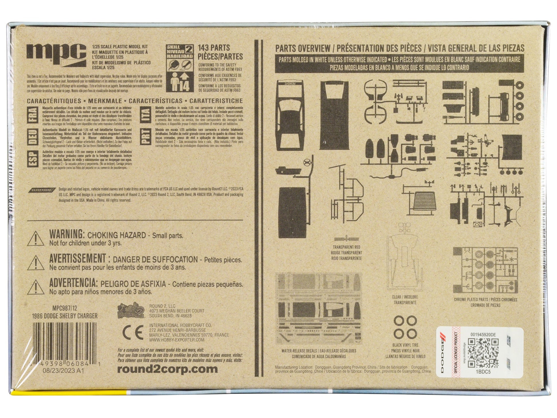 Skill 2 Model Kit 1986 Dodge Shelby Charger 1/25 Scale Model by - Premium Model Kits(To Built) from MPC - Just $61.19! Shop now at Rapidvehicles