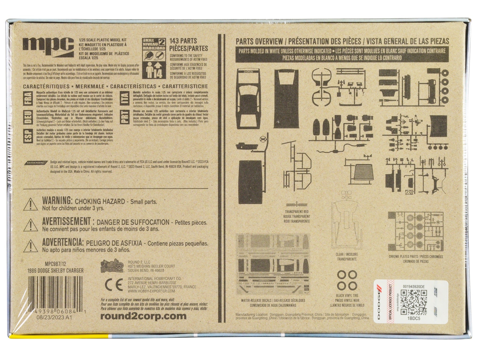 Skill 2 Model Kit 1986 Dodge Shelby Charger 1/25 Scale Model by MPC - Premium Model Kits(To Built) from MPC - Just $51.99! Shop now at Rapidvehicles