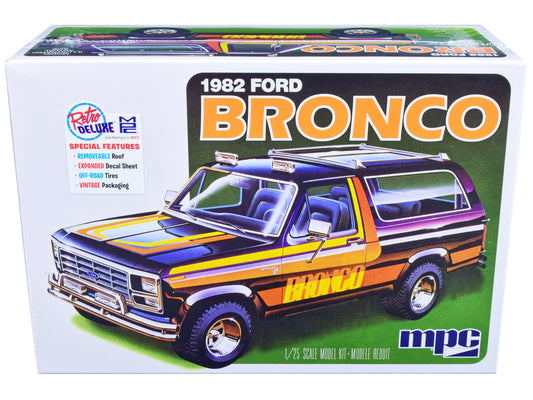 Skill 2 Model Kit 1982 Ford Bronco 1/25 Scale Model by MPC free shipping USA