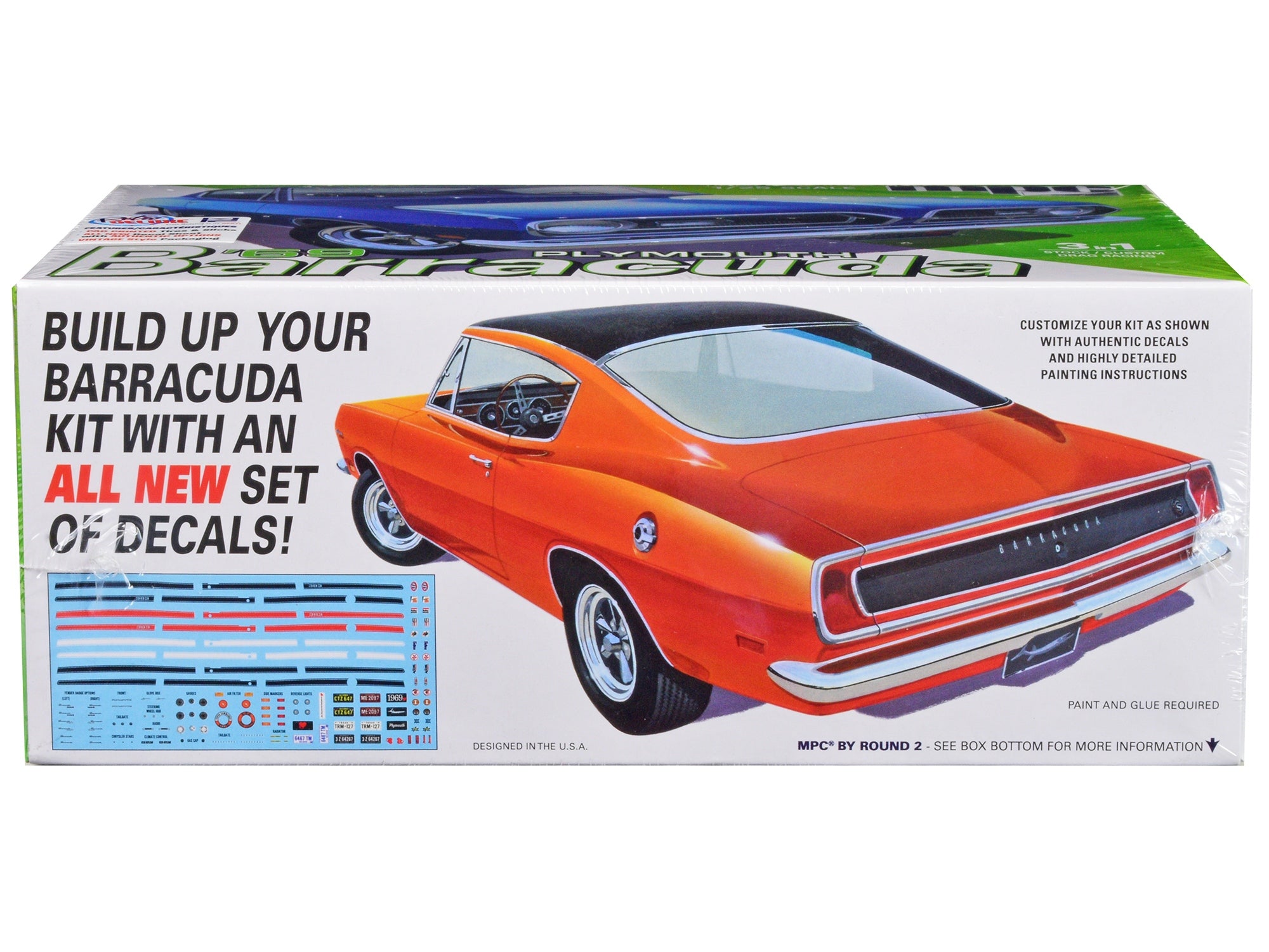 Skill 2 Model Kit 1969 Plymouth Barracuda 3-in-1 Kit 1/25 Scale Model by MPC - Premium Plymouth Models from MPC - Just $55.99! Shop now at Rapidvehicles