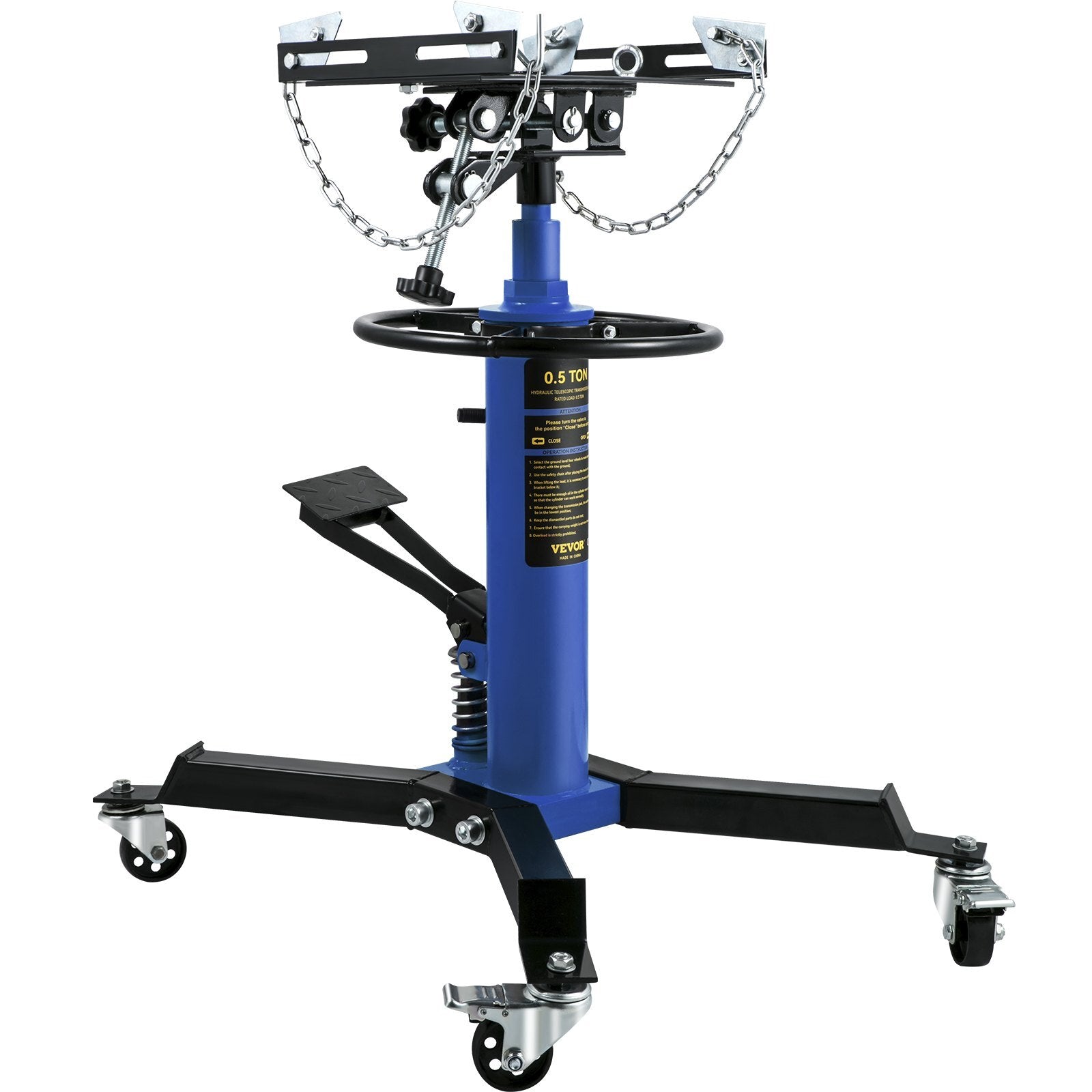 VEVOR Transmission Jack, 33"-67" High Lift, 1100 lbs Hydraulic Telescoping Transmission Jack, 2-Stage Floor Jack Stand 1/2 Ton Capacity with Foot Pedal, 360? Swivel Wheel, Garage/Shop Lift Hoist - Premium Transmission Jacks from VEVOR - Just $252.19! Shop now at Rapidvehicles