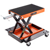 VEVOR Motorcycle Lift, 1100 LBS Motorcycle Lift ATV Scissor Lift Jack with Dolly & Hand Crank, Center Hoist Crank Stand with Wide Deck & Tool Tray for Street Bikes, Cruiser Bikes, Touring Motorcycles - Premium Hydraulic Motorcycle Hoist from VEVOR - Just $108.99! Shop now at Rapidvehicles