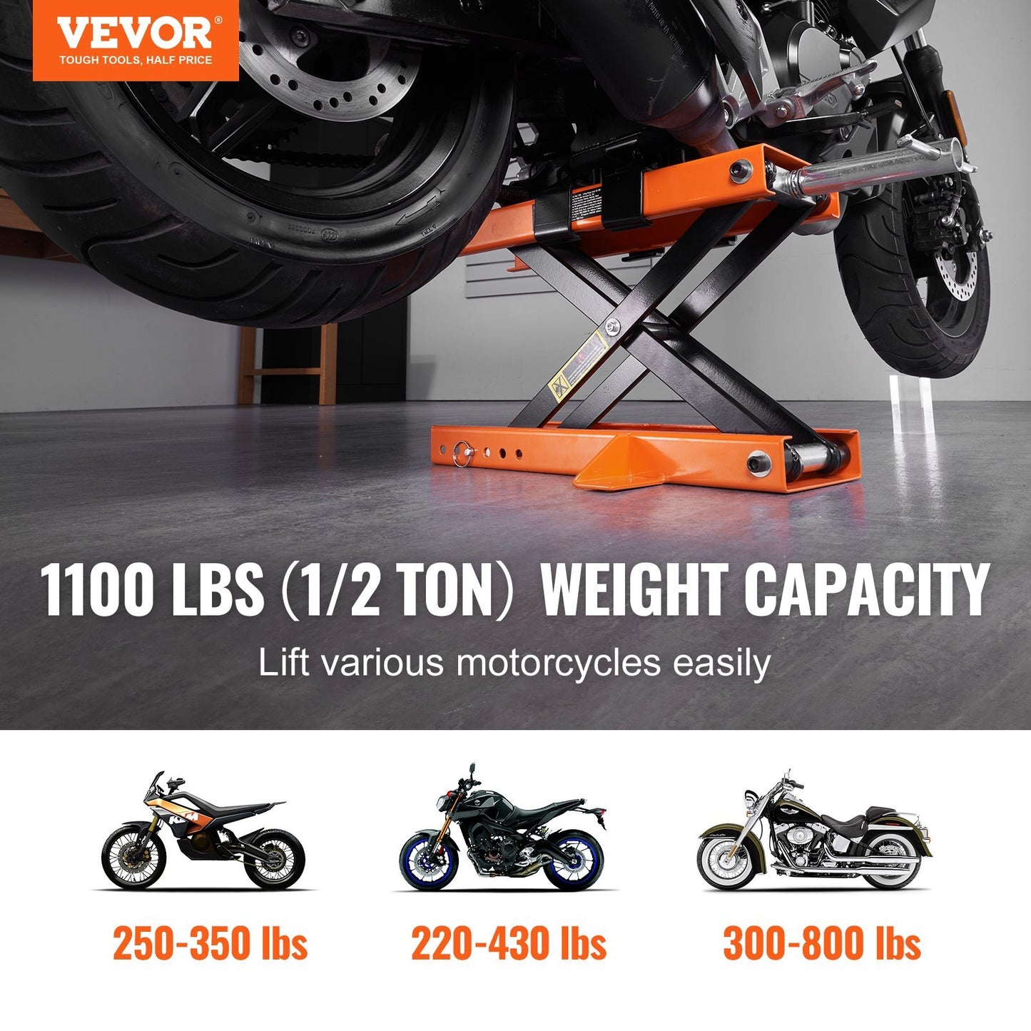 VEVOR Motorcycle Lift, 500 kg Motorcycle Center Scissor Lift Jack - Premium Hydraulic Motorcycle Hoist from VEVOR - Just $78.29! Shop now at Rapidvehicles