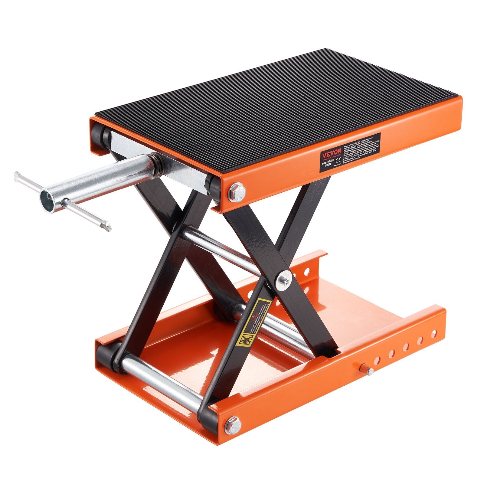 VEVOR Motorcycle Lift, 1100 LBS Motorcycle Scissor Lift Jack with Wide Deck & Safety Pin, 3.7"-13.8" Center Hoist Crank Stand, Steel Scissor Jack for Street Bikes, Cruiser Bikes, Touring Motorcycles - Premium Hydraulic Motorcycle Hoist from VEVOR - Just $77.99! Shop now at Rapidvehicles