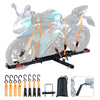 VEVOR Motorcycle Carrier, 600 LBS Steel Motorcycle Carrier Hitch Mount with Loading Ramp, Scooter Dirt Bike Trailer Hauler with Ratchet Straps and Stabilizer, for Car, Truck with 2" Hitch Receiver - Premium Hitch Motorcycle Carriers from VEVOR - Just $173.99! Shop now at Rapidvehicles