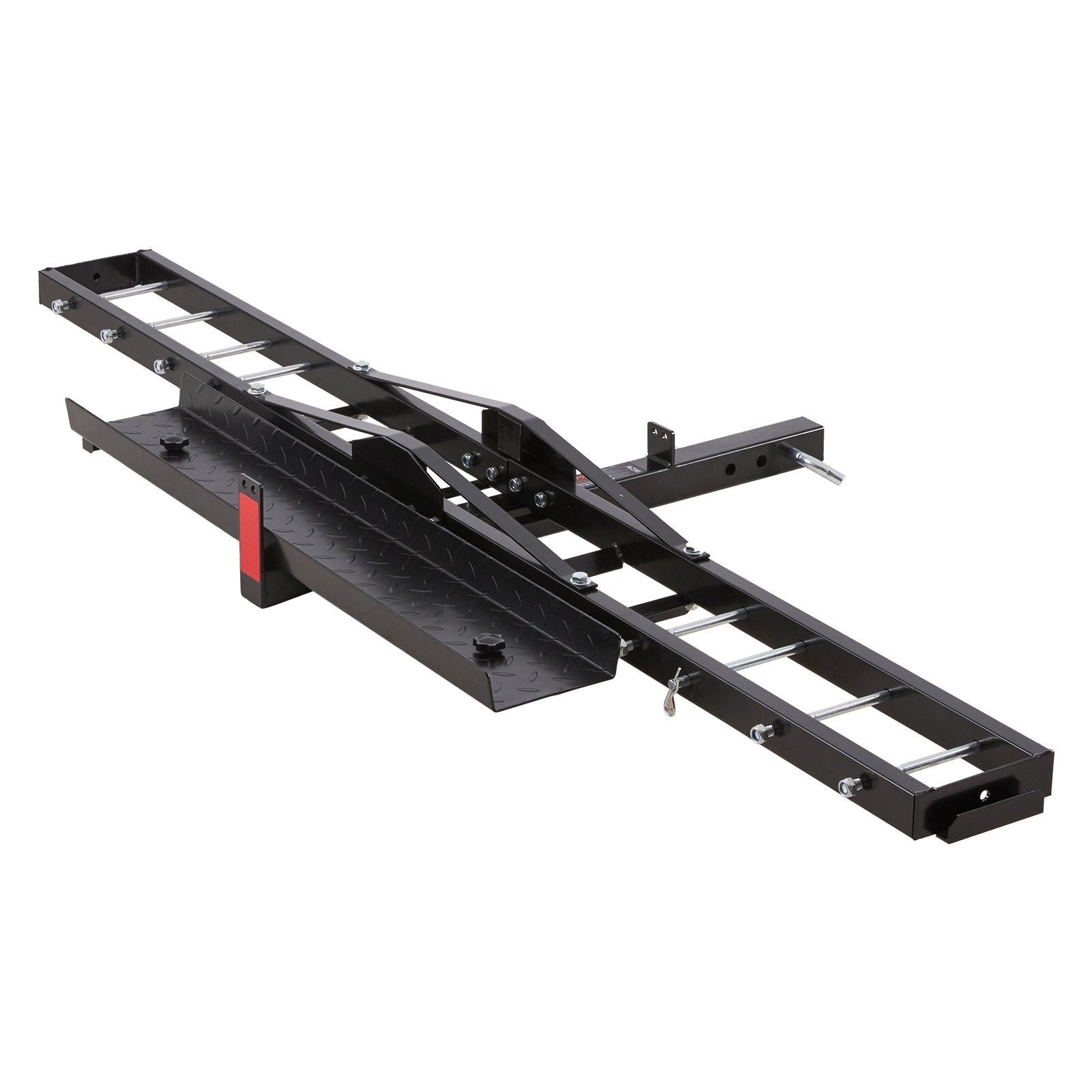 VEVOR Motorcycle Carrier, 600 LBS Steel Motorcycle Carrier Hitch Mount with Loading Ramp, Scooter Dirt Bike Trailer Hauler with Ratchet Straps and Stabilizer, for Car, Truck with 2" Hitch Receiver - Premium Hitch Motorcycle Carriers from VEVOR - Just $180.69! Shop now at Rapidvehicles