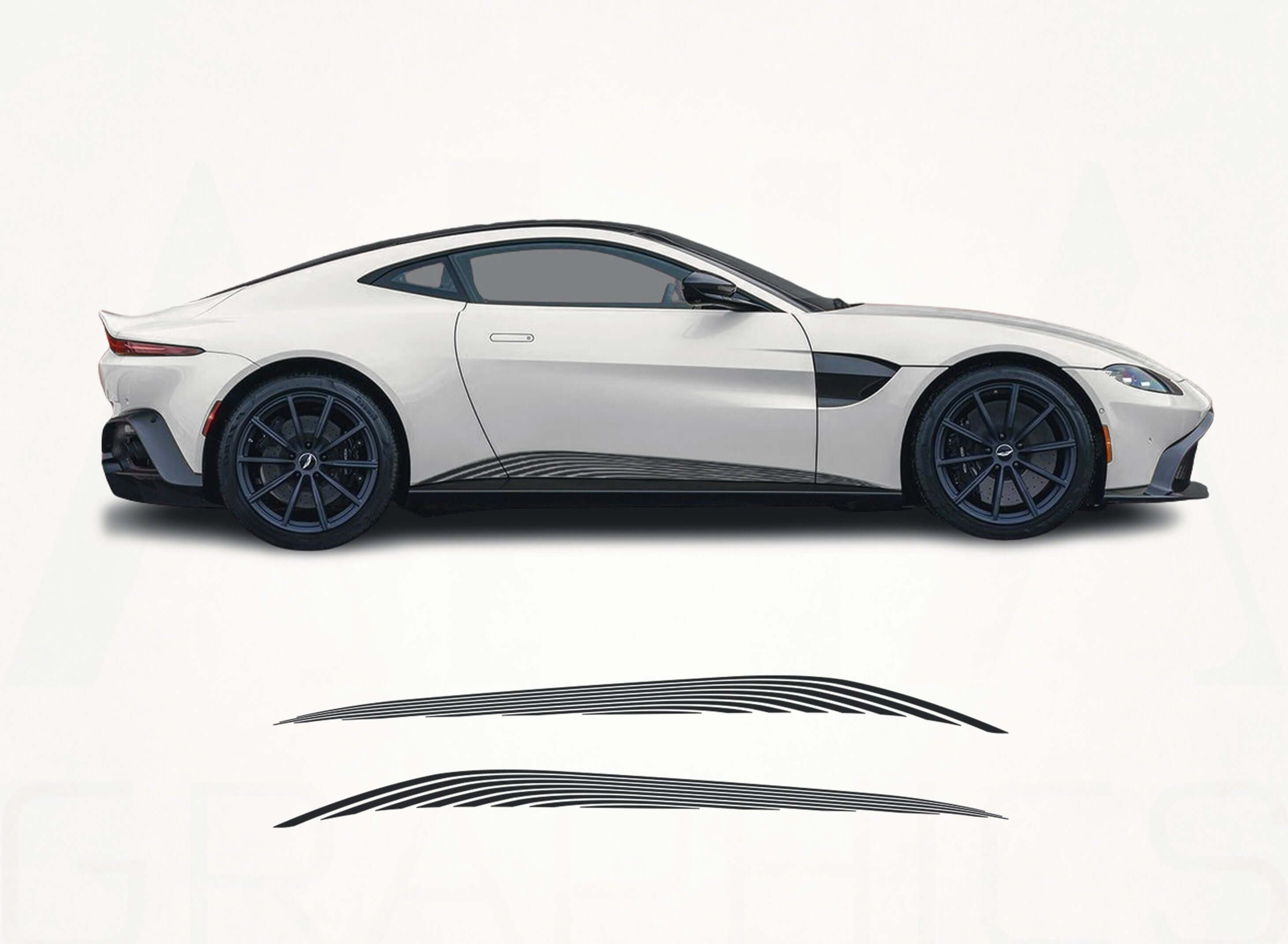 Aston Martin Vantage Side Stripe Decals – Premium Vinyl Graphics Kit