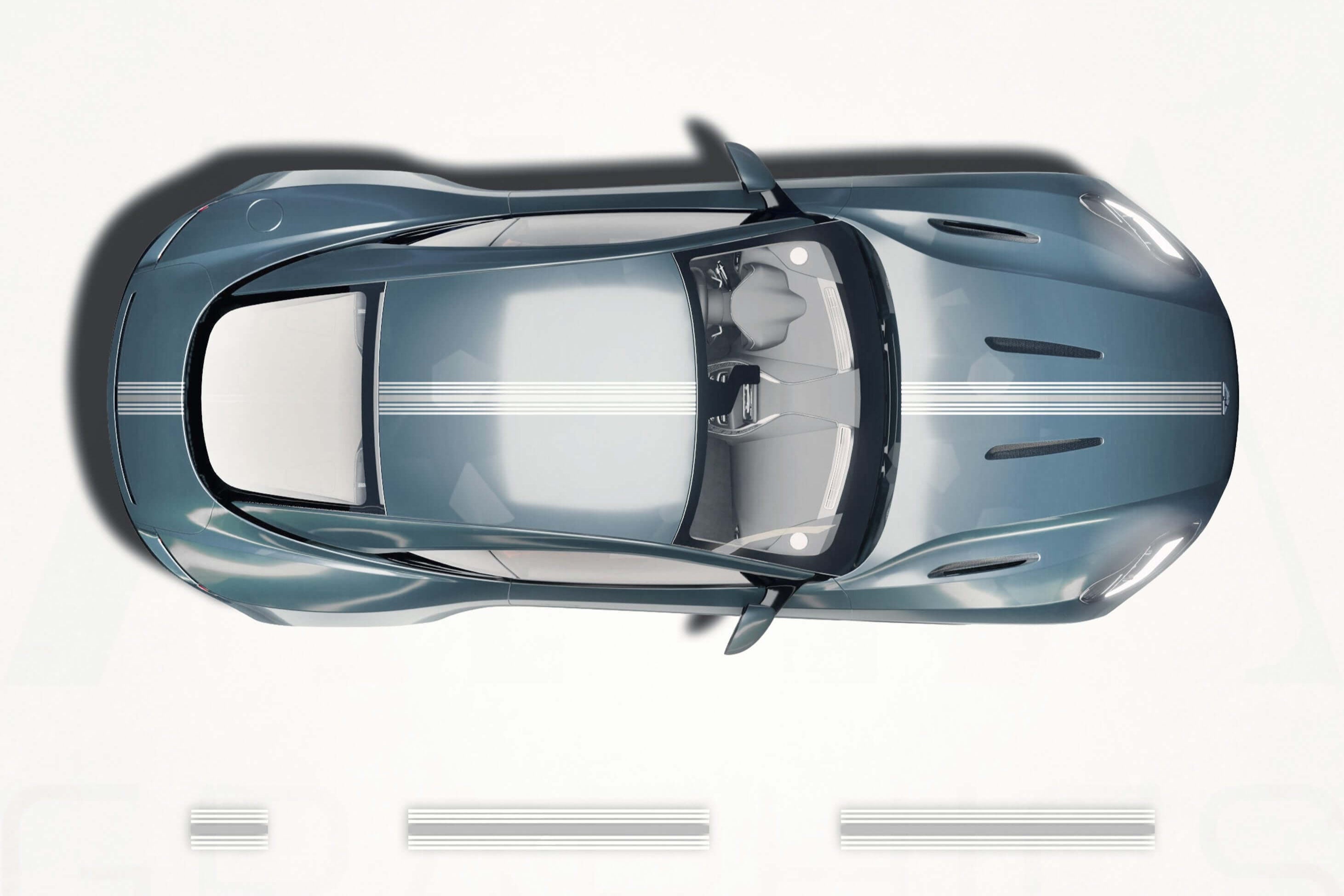Aston Martin DB11 Center Racing Stripes – Vinyl Decal Kit