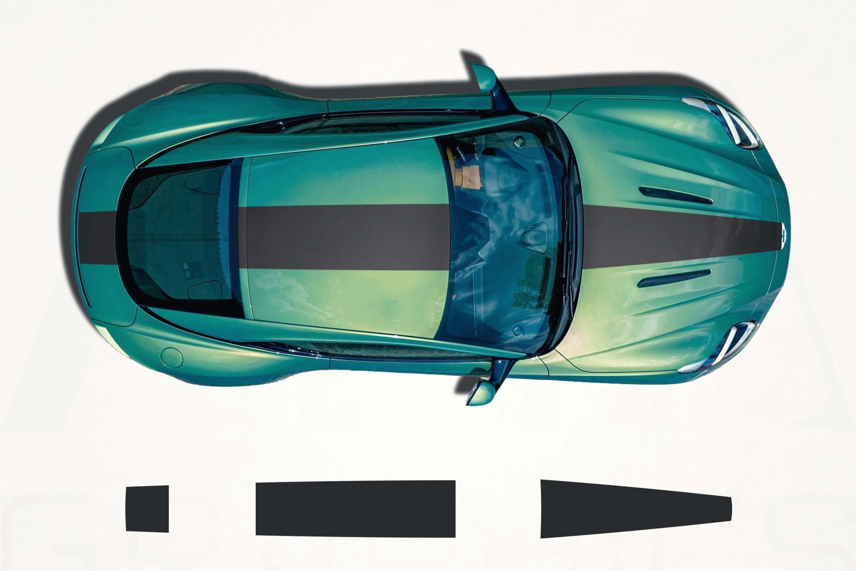 Aston Martin DB12 Center Racing Stripes – Premium Vinyl Decal Kit
