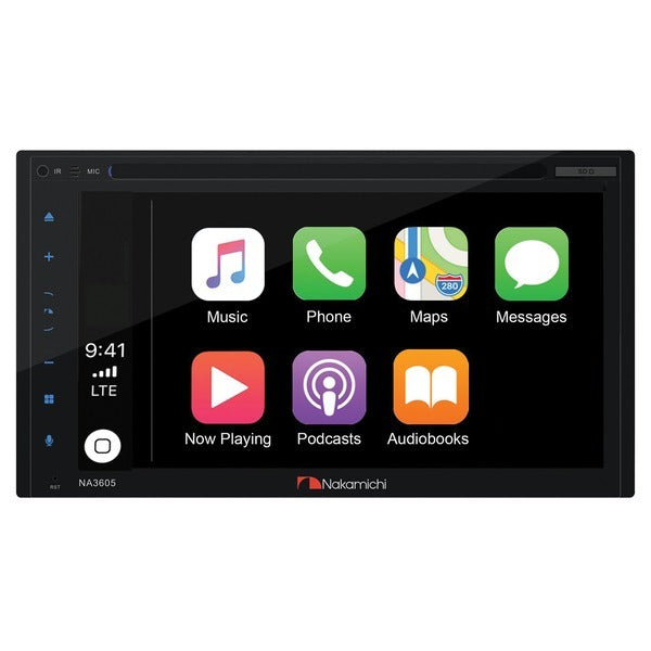 Nakamichi NM-NA3605 6.8-Inch WVGA Double-DIN In-Dash DVD Receiver with Apple CarPlay, Android Auto, and Bluetooth - Premium Car Stereos from NAKAMICHI(R) - Just $380.99! Shop now at Rapidvehicles