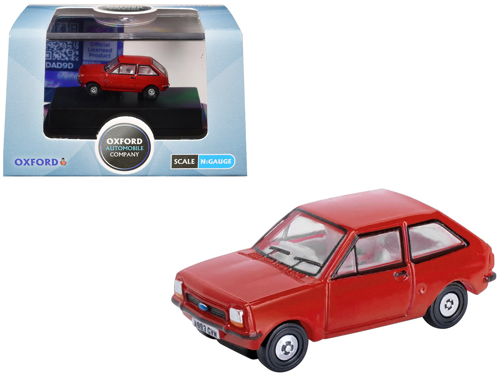 Ford Fiesta Mk1 RHD (Right Hand Drive) Venetian Red 1/148 (N) Scale Diecast Model Car by Oxford Diecast free shipping USA