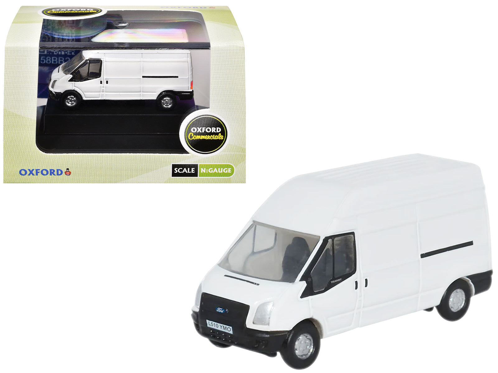 2006 Ford Transit LWB High Roof Van White 1/148 (N) Scale Diecast Model Car by Oxford Diecast free shipping USA
