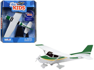 Cessna 172 Aircraft White with Green and Yellow Stripes "Sky Kids" Series 1/42 Plastic Model Airplane by Daron - Premium Cessna from Daron - Just $44.26! Shop now at Rapidvehicles