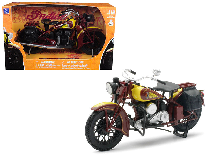 1934 Indian Sport Scout Bike 1/12 Diecast Motorcycle Model by New Ray free shipping USA