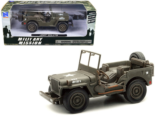 Jeep Willys U.S.A. Army Green 1/32 Diecast Model Car by New Ray - Premium Military Models from New Ray - Just $24.75! Shop now at Rapidvehicles