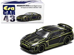 Nissan GT-R (R35) RHD (Right Hand Drive) Smart Night Livery Black with Yellow Stripes "1st Special Edition" 1/64 Diecast Model Car by Era Car - Premium Nissan Models from Era Car - Just $24.99! Shop now at Rapidvehicles