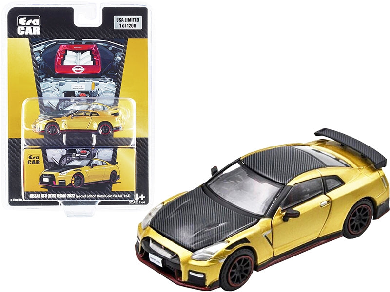 2022 Nissan GT-R (R35) Nismo RHD (Right Hand Drive) Metal Gold and Carbon "Special Edition" Limited Edition to 1200 pieces 1/64 Diecast Model Car by Era Car - Premium Nissan Models from Era Car - Just $30.99! Shop now at Rapidvehicles