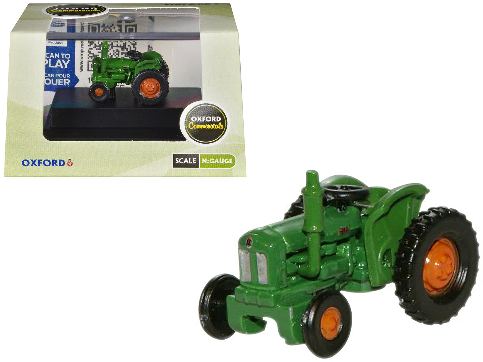 Fordson Tractor Green with Orange Wheels 1/148 (N) Scale Diecast Model Car by Oxford Diecast free shipping USA