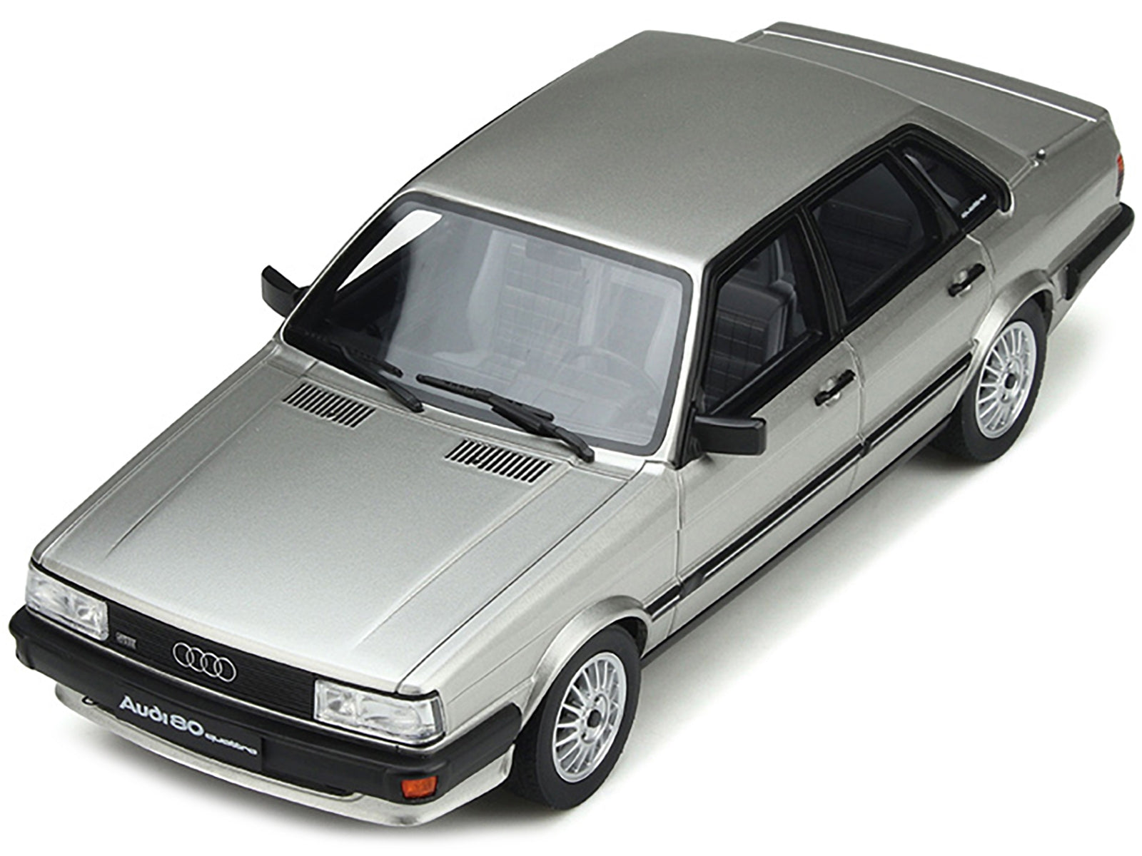 1983 Audi 80 Quattro Zermatt Silver Metallic with Black Stripes - Premium Audi Models from GT Spirit - Just $188.09! Shop now at Rapidvehicles