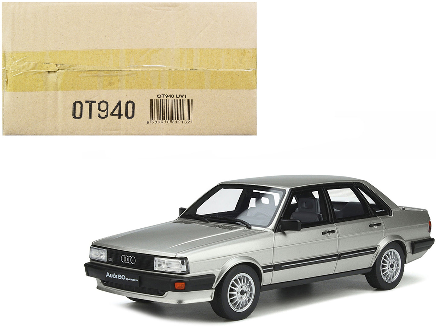 1983 Audi 80 Quattro Zermatt Silver Metallic with Black Stripes - Premium Audi Models from GT Spirit - Just $188.09! Shop now at Rapidvehicles