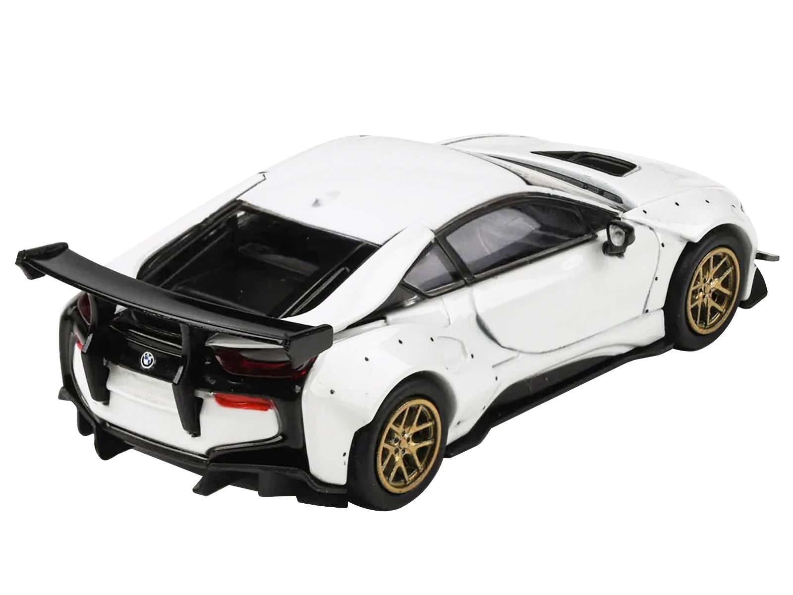 BMW i8 Liberty Walk White with Gold Wheels 1/64 Diecast Model Car by Paragon Models - Premium BMW Models from Paragon - Just $30.99! Shop now at Rapidvehicles