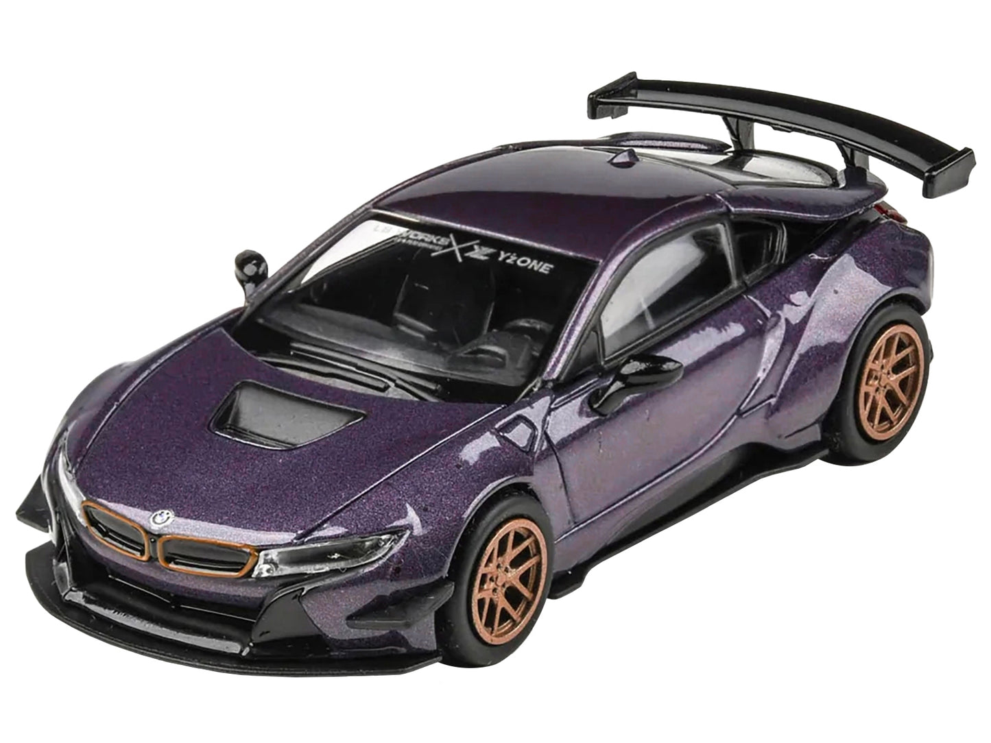 BMW i8 Liberty Walk Twilight Purple Metallic with Gold Wheels - Premium BMW Models from Paragon - Just $39.59! Shop now at Rapidvehicles