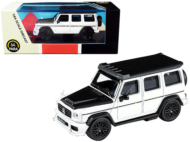 Mercedes AMG G63 Liberty Walk Wagon White with Black Hood and Top 1/64 Diecast Model Car by Paragon free shipping USA