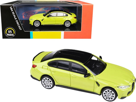 BMW M3 (G80) Sao Paulo Yellow with Black Top 1/64 Diecast Model - Premium BMW Models from Paragon - Just $36.89! Shop now at Rapidvehicles