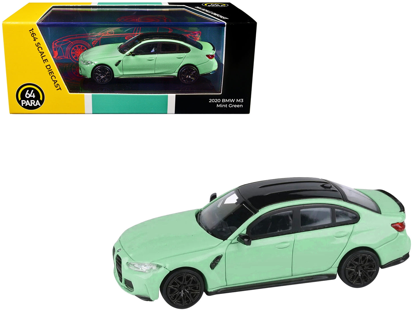 BMW M3 (G80) Mint Green with Black Top 1/64 Diecast Model Car by - Premium BMW Models from Paragon - Just $35.57! Shop now at Rapidvehicles