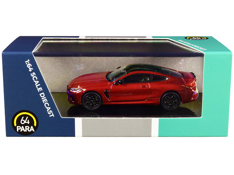 BMW M8 Coupe Motegi Red Metallic with Black Top 1/64 Diecast Model Car by Paragon free shipping USA