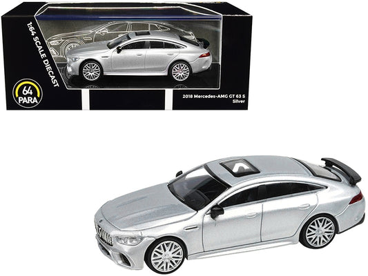 2018 Mercedes-AMG GT 63 S with Sunroof Silver Metallic 1/64 - Premium Mercedes Models from Paragon - Just $36.89! Shop now at Rapidvehicles