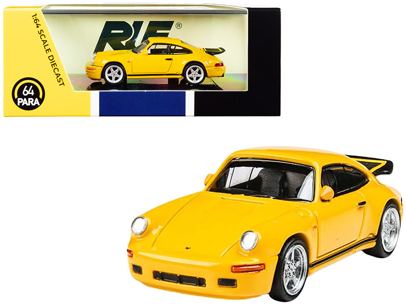 1987 RUF CTR Yellowbird Blossom Yellow 1/64 Diecast Model Car by Paragon free shipping USA