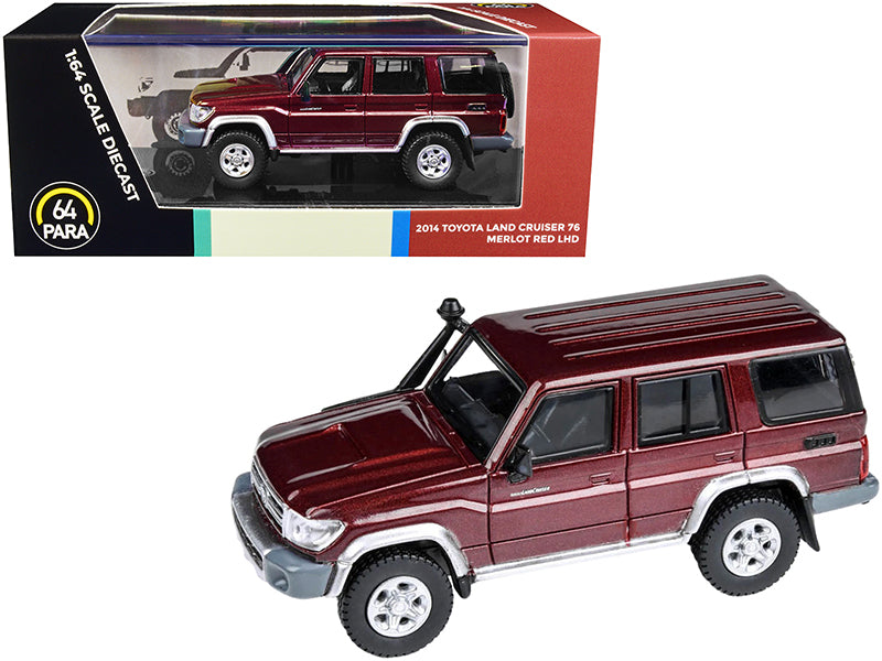2014 Toyota Land Cruiser 76 Merlot Red Metallic 1/64 Diecast Model Car by Paragon Models  free shipping USA