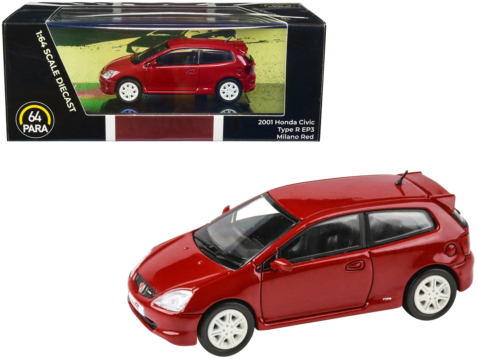 2001 Honda Civic Type R EP3 Milano Red 1/64 Diecast Model Car by Paragon Models - Premium Honda Models from Paragon - Just $34.76! Shop now at Rapidvehicles